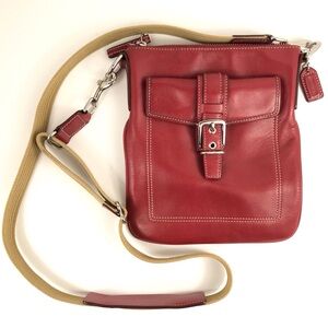 COACH Red Leather Crossbody Shoulder Bag with Hangtag